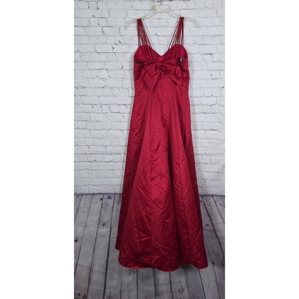 Vintage Zum Zum Prom Dress Maxi Gown Satin 90s Y2K Glam Open Back Jacquard 9/10